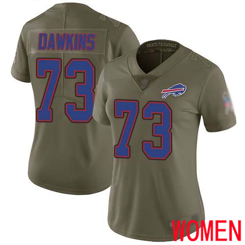Women Buffalo Bills #73 Dion Dawkins Limited Olive 2017 Salute to Service NFL Jersey
